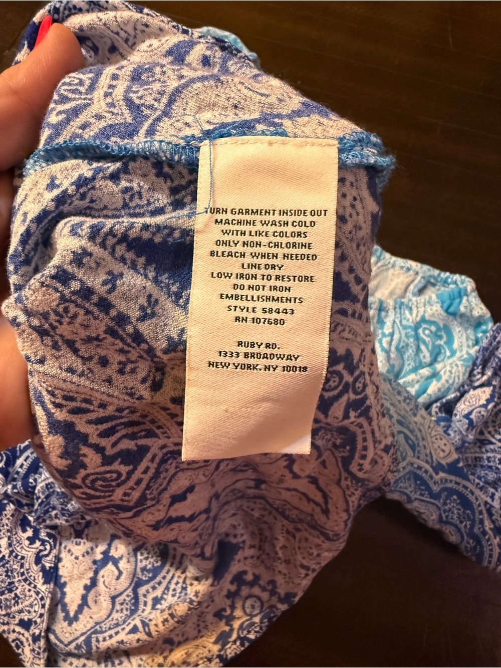 Ruby Rd. Blue Gradient Paisley Tunic - Picture 5 of 5